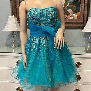 Elegant Strapless SHERRI Hill, Blue Dress, Prom Or Homecoming Or Ball